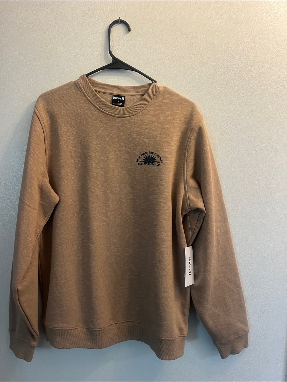 NWT- Hurley Beige/Tan Crewneck Sweatshirt